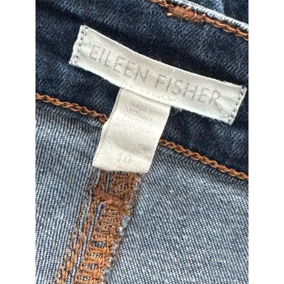 Eileen Fisher Denim Jeans Organic Cotton Straight Ankle Pockets Blue Womens 10 - Picture 4 of 9